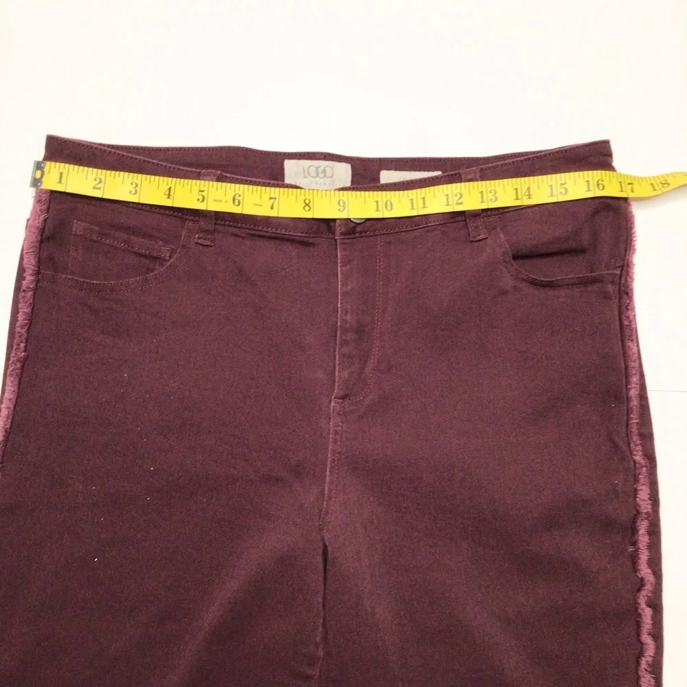 LOGO by Lori Goldstein Skinny Raw Side Hem Jeans Size 14 - Picture 7 of 10